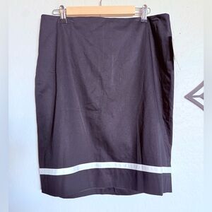 LESLIE STUART Elegant Black Skirt with White Trim - NEW w/ Tags - Size 14